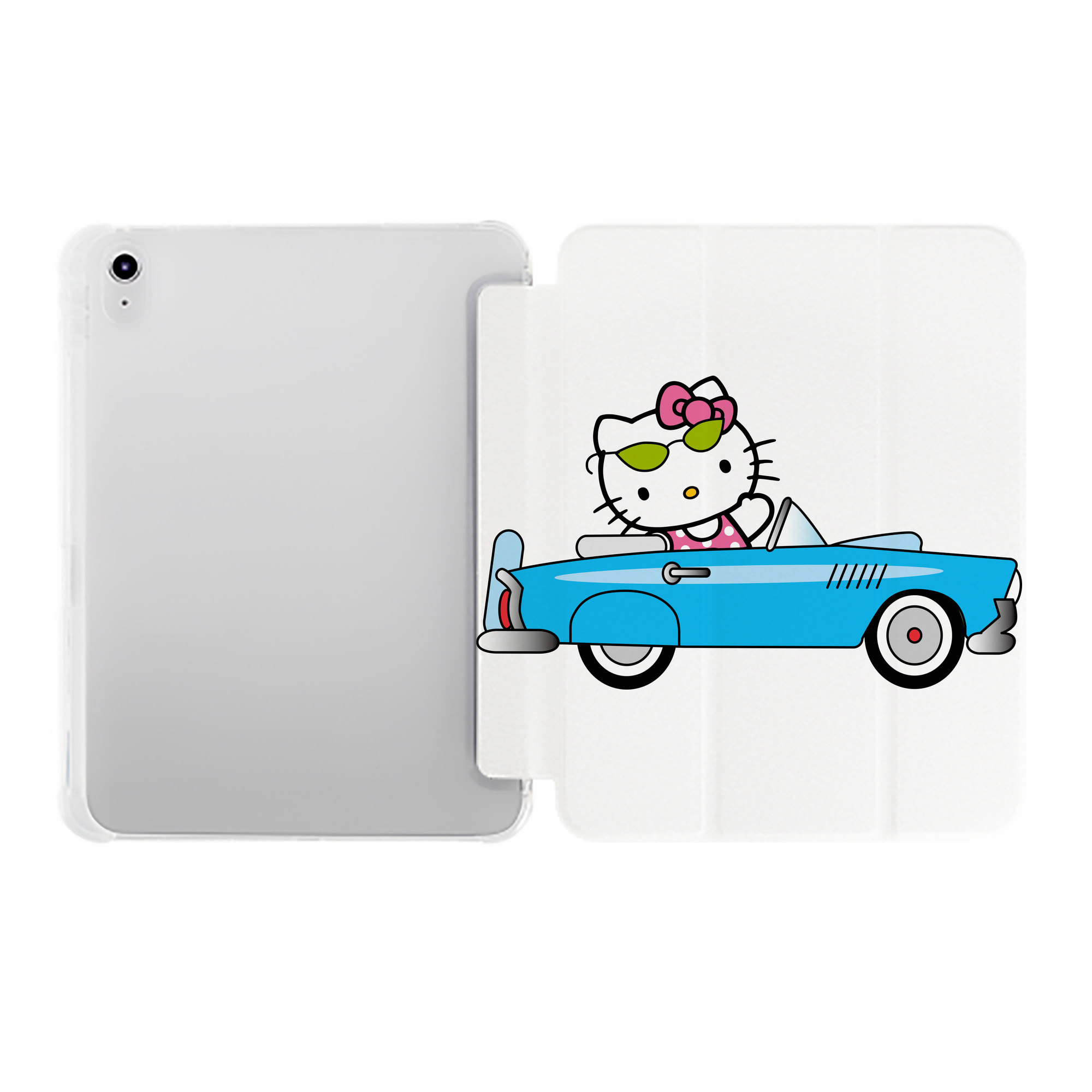 （画像用） Hello Kitty ハローキティ IPad ケース ペン収納付き 三つ折りスタンド PUレザー×シリコン 対応機種9.5/10.5/10.9インチ